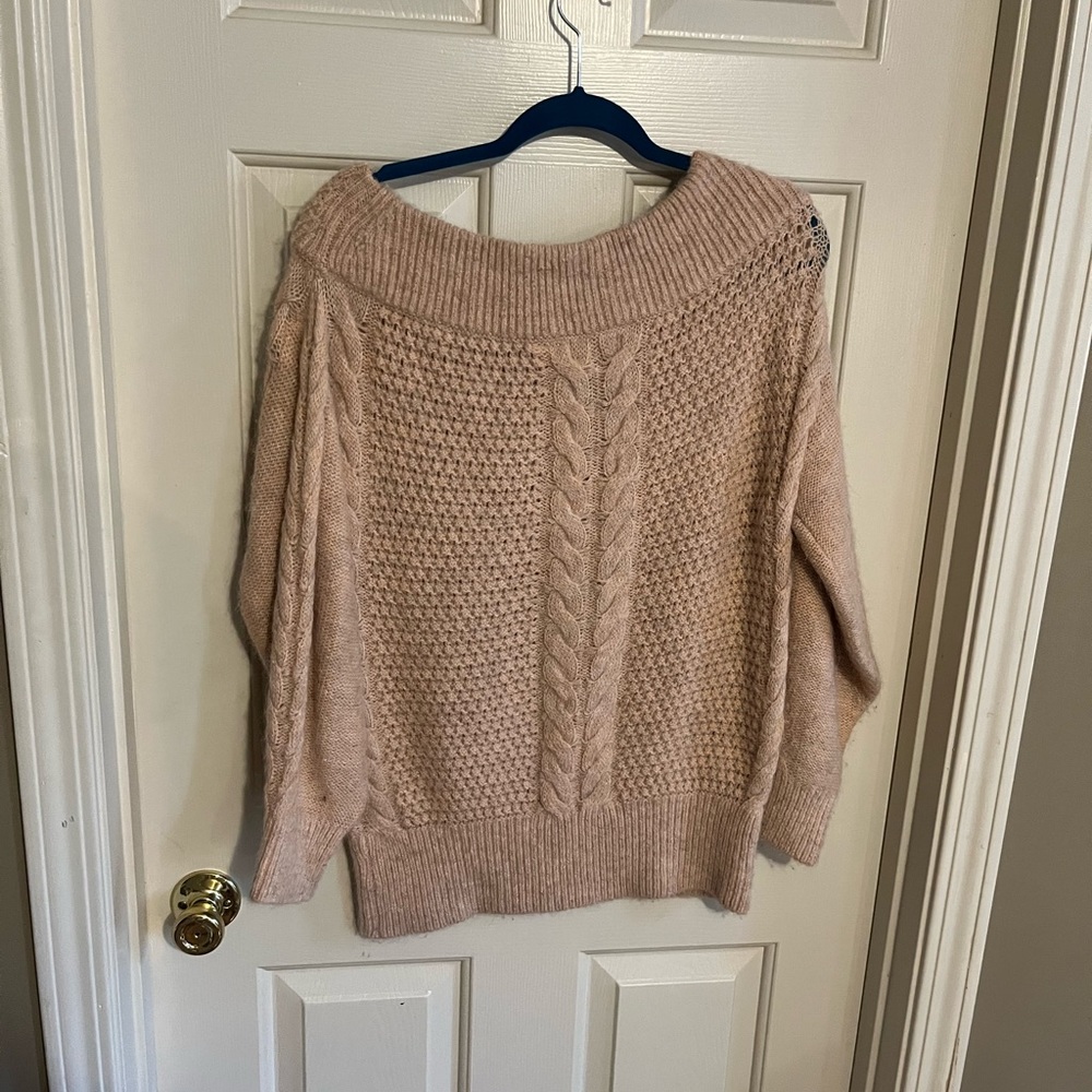Anthropologie size m sleeping on snow off shoulder sweater